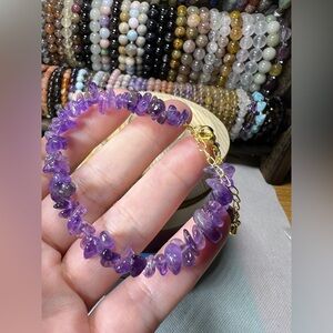 Dream Purple Amethyst Chips Bracelet Adjustable